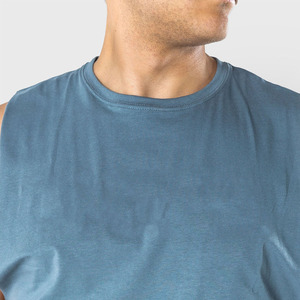 Men's <b>Blue</b> Sleeveless Tank <b>Top</b> O-Neck Quick Dry Casual Summer Wear Regular Fit Pullover Outerwear - Product Image 3