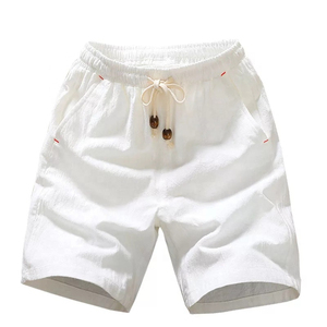 Shorts de Verano de Algodón para Hombre, Holgados, Casuales, Negros y Blancos, con Cordón en la Cintura, Talla Grande, Estilo Bermuda - Product Image 1