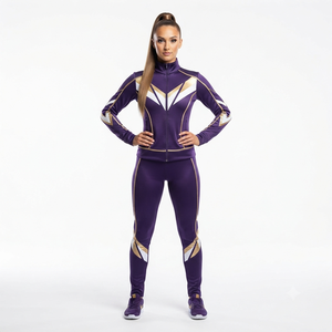 Women Cheerleading Warm Up Tracksuit Set Custom Logo Sports Training <b>Jacket</b> and Pants Athletic Teamwear - Product Image 6