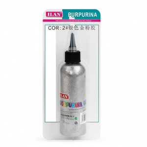 Pegamento Ilan Purpurina 120G con brillantina plateada, adhesivo para manualidades y arte. - Product Image 1