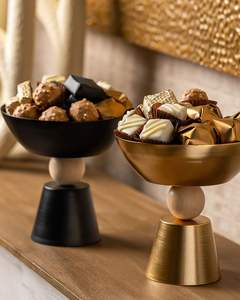 Panier à bonbons décoratif élégant en argent avec poignée, bol à chocolat de luxe pour mariages et fiançailles - Product Image 3