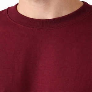 T-shirt pour homme, coupe ample, couleur unie, manches courtes, coton, col rond, tissu de haute qualité, décontracté. - Product Image 4