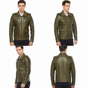 Chaqueta de Cuero Vacuno Unisex Casual con Cremallera, Teñido Liso, Resistente al Viento, Transpirable y con Logotipo Frontal, Precio al por Mayor - Product Image 4
