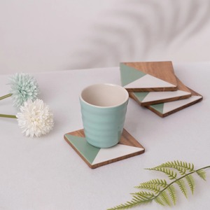 Artistic Wood Resin Coaster Set by NEHA ENTERPRISES Handmade Wooden <b>Epoxy</b> <b>Table</b> Coasters for Home and Office - Product Image 3