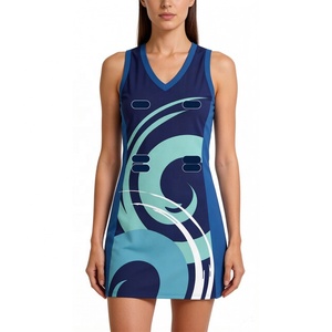 Robe trapèze sans manches pour femme grande taille, uniforme de netball, séchage rapide, respirante, imprimé par sublimation, tenue d'équipe - Product Image 1