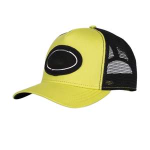 Casquette de camionneur jaune et noire avec logo personnalisé, casquette en mesh de haute qualité, réglable avec fermeture snapback, chapeau d'été pour le sport et les activités de plein air - Product Image 1