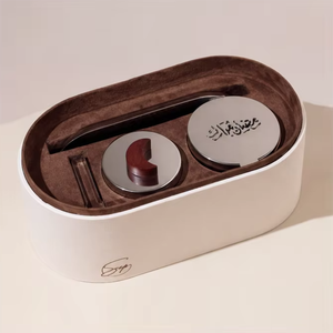 Luxury Ramadan Gift Leather <b>Box</b> Containing Silver Incense Burner Wooden Moon Accent Metal Tong And Calligraphy Storage Jar - Product Image 1