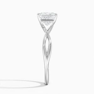 BOJ <b>Ring</b> 014 Princess Cut 925 <b>Silver</b> Ayla Twist <b>Solitaire</b> <b>Ring</b> Engagement <b>Ring</b> GRA Certified 2ct D Color VVS1 Moissanite <b>Ring</b> - Product Image 3