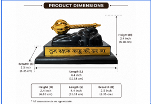Statuette de Hanuman Gada en polyrésine noir et or avec citation inspirante, 4,4 pouces, statue de Bajrangbali pour temple, voiture, bureau, décoration de la maison, cadeau - Product Image 2