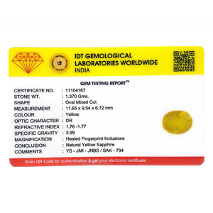 Loose 6.85 Carat Oval Cut Yellow Sapphire Gemstone for Fine Jewelry - Product Image 4