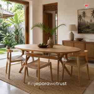Table à manger ovale scandinave en chêne massif moderne pour la maison, l'appartement, le restaurant, l'hôtel, meubles de salle à manger écologiques - Product Image 6