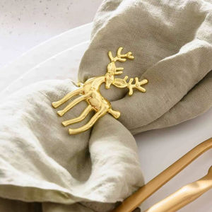 Anillo de Servilleta Festivo de Lujo con Diseño de Reno en Aluminio para una Decoración Navideña Elegante - Product Image 1