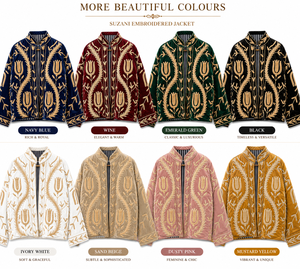 Chaqueta Larga de Terciopelo Tejido a Mano y Transpirable para Mujer, Estilo Suzani, con Patrón Floral Acolchado, Suave para Invierno - Product Image 5