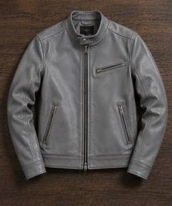 Unisex PU Leather <b>Quilted</b> Moto Jacket Mandarin Collar Zipper Closure Regular Fit Solid Color Winter Wear Discharge Front - Product Image 2