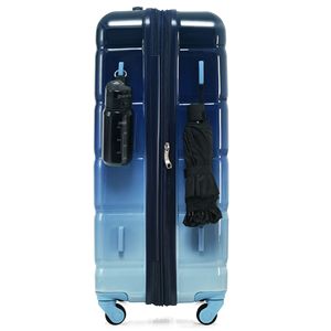 Set portabagagli USB da 20 pollici con supporto per portabicchieri blu gradiente certificato compagnia aerea con ruote a Spinner a guscio rigido ABS + PC - Product Image 6