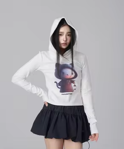 Sudadera con Capucha Estampada con Dibujos Animados Estilo Americano Vintage para Mujer, Suministro ODM, Transpirable, Corte Ajustado, Manga Larga, Primavera/Otoño/Invierno - Product Image 6