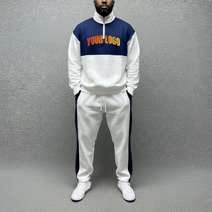 Survêtement d'hiver pour homme en coton 100% de poids moyen, 220g, qualité supérieure, logo brodé personnalisé, ensemble 2 pièces surdimensionné style hip-hop - Product Image 6