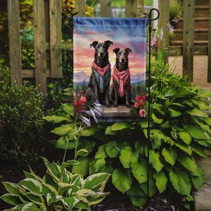 Deerhound escocés dos corazones Multicolor jardín bandera buzón decorativo patio Banner para Patio ilustraciones y camas de flores - Product Image 2