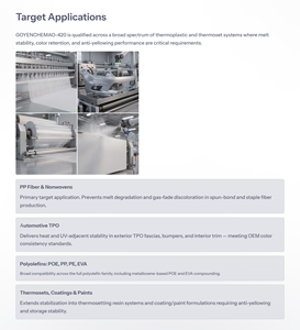 GOYENCHEMAO-420 Agente Auxiliar Químico Antioxidante para Plástico que Mejora la Estabilidad del Color - Product Image 2