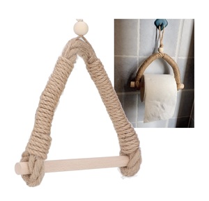 Organiseurs muraux en corde, support de papier toilette, crochet de rangement domestique, crochet métallique, support de papier toilette en corde artisanale - Product Image 2