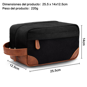 Nouvel Arrivage 2026 – Trousse de Toilette de Voyage Noire Grande Capacité Personnalisée en PU, Sac de Maquillage Résistant à l'Eau en Toile avec Poignée pour Hommes - Product Image 3