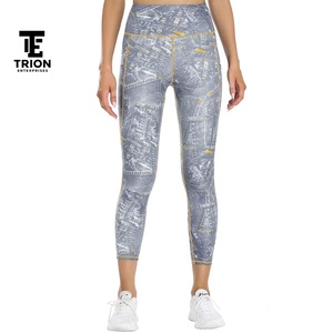 Leggings Capri de Cintura Alta para Mujer, Premium, al por Mayor, Personalizables, Suaves y Cómodos, Pantalones de Yoga Tejidos, Casuales, OEM - Product Image 4