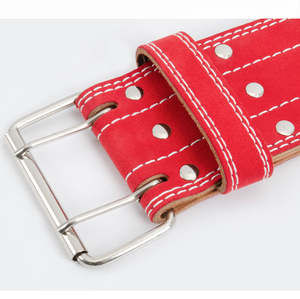 Cinturón de Fitness Personalizable 100% Cuero con Costuras Blancas, Ajustable, con Soporte Lumbar y Protección para Levantamiento de Pesas, Diseño de Palanca - Product Image 3