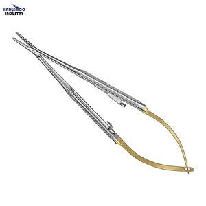 ที่จับเข็มไมโครแบบแมนนวล BARRAQUER ยี่ห้อ Custom Brand สีเงิน ขนาด 14 ซม. แบบตรง ได้รับการรับรองมาตรฐาน CE ISO รุ่น HI-1925 ระดับ Class I - Product Image 1