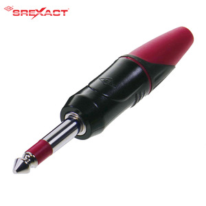 Câble audio pour guitare avec prise mono 6,0 mm, alliage de zinc nickelé, poli, non revêtu, 24AWG, capuchon rouge, longueur 1 m, marque SREXACT - Product Image 6