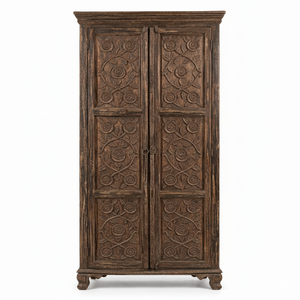 Armario de Madera Maciza Tallada a Mano con Puertas Dobles, Diseño de Rosas, Alta Calidad, para Interiores Modernos y Clásicos, Disponible en Grandes Cantidades - Product Image 4