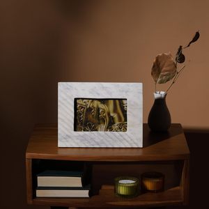 Stone Era Premium White Marble Photo <b>Frame</b> with Natural Veining for Handmade Wall Mount <b>Frame</b> for Home & Hotel Decor - Product Image 2