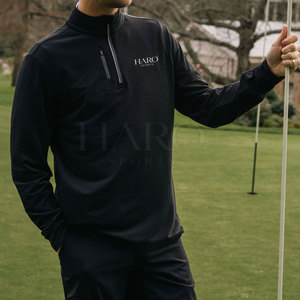 Polo de Golf Premium con Cierre de Cremallera para Hombre, Diseño Básico en Tela de Algodón Mezclado con Cuello con Cremallera para Entrenamiento - Product Image 4