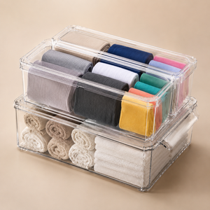Clear Clothing Organizer <b>Boxes</b> for Children's Garments, Accessories & Bedroom Storage - Product Image 1