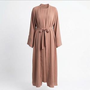 2025 OEM Kimono Abaya pour femmes musulmanes, en tissu polyester épais, doux et très extensible, col en V, manches longues, pour fêtes, Ramadan, mariages - Product Image 1