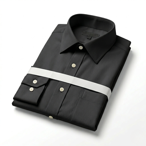 Camisa de Trabajo Formal de Manga Larga para Hombre, de Algodón, con Cuello Alto, Acabado Liso Teñido, para Seguridad y Uniformes Corporativos, Otoño - Product Image 5
