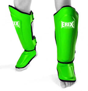 Mejores espinilleras de cuero con cierre de hebilla y velcro para adultos, para Muay Thai y Kick Boxing - Protección profesional, protector de pierna personalizado - Product Image 4