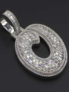 Luxury White <b>Gold</b> Moissanite <b>Pendant</b> 10k 14k 18k 925 Silver Geometric Charm Baguette Cut D Color Lab Grown Diamond Unisex Wear - Product Image 6