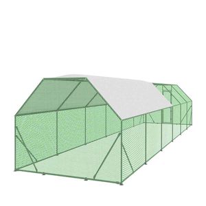 Recinto per Polli in Acciaio Zincato da 400 Piedi Quadrati 10FT X 40FT con Cancello Bloccabile e Rete Rivestita in PVC TMG CRS1040 - Product Image 6