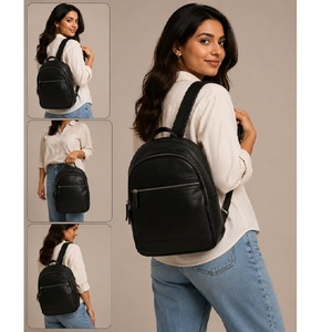 Mochila Vintage de Cuero Genuino para Hombre y Mujer, Ligera y Portátil con Cierre de Cremallera, Asa Suave y Forro de Poliéster para Viajes - Product Image 1