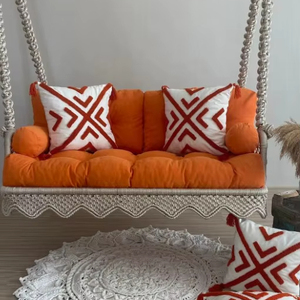 Macrame Balcony Swing, Garden <b>Chair</b>, Hanging <b>Chair</b>, Rocking Bed Swing, Hanging Porch Swing, Balcony Swing, Farmhouse Swing - Product Image 1