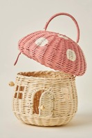 Panier rose en forme de champignon, fait main, pour rangement, vente en gros, écologique, fabriqué au Vietnam, prêt à être expédié