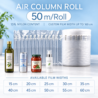 Rouleau de film à colonnes d'air PE universel avancé compatible avec les machines, coussin d'air gonflable pour emballage logistique, 300m, emballage en vrac