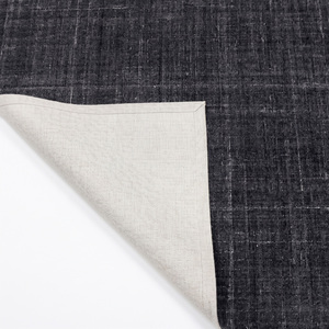 Tapis en laine noire effet croisé, antidérapant, écologique, tufté à la main, à poils épais, pour salon, hôtel, salle de bain - Product Image 5