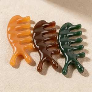Elegante peine de masaje de resina hecho a mano para el cuidado diario del cabello y herramienta de estimulación suave del cuero cabelludo - Product Image 5