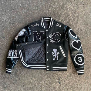 Veste varsity haut de gamme avec manches contrastées audacieuses, doublure intérieure douce et style urbain, parfaite pour les amateurs de mode moderne. - Product Image 3