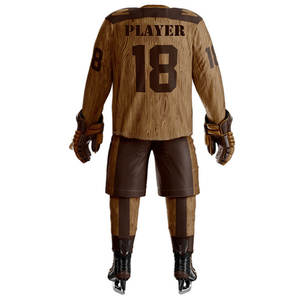 Vêtements de sport, ensemble d'uniformes de hockey sur glace, respirant, 100% polyester, nom de l'équipe personnalisé imprimé, couleur personnalisée, uniformes d'entraînement unisexes - Product Image 3