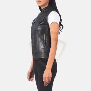 Nuevos Chalecos de Motocicleta para Mujer, Chalecos de Cuero, Diseño Personalizado, Chalecos de Cuero Premium para Mujer - Product Image 3