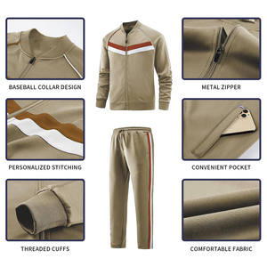 Custom Logo Breathable <b>Fleece</b> Training <b>Running</b> Sports Gym Polyester/Cotton Sweatsuit Tracksuits for Men - Product Image 3