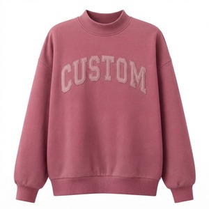Sudadera estampada de fábrica para mujer, de algodón, con hombros caídos, mangas largas, logotipo frontal personalizado para invierno - Product Image 1
