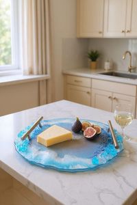 LINKED BEST HANDMADE MODERN RESIN TRAY Elegant Rounded Disposable Eco-Friendly Tray for Serving and Home Styling - Product Image 4